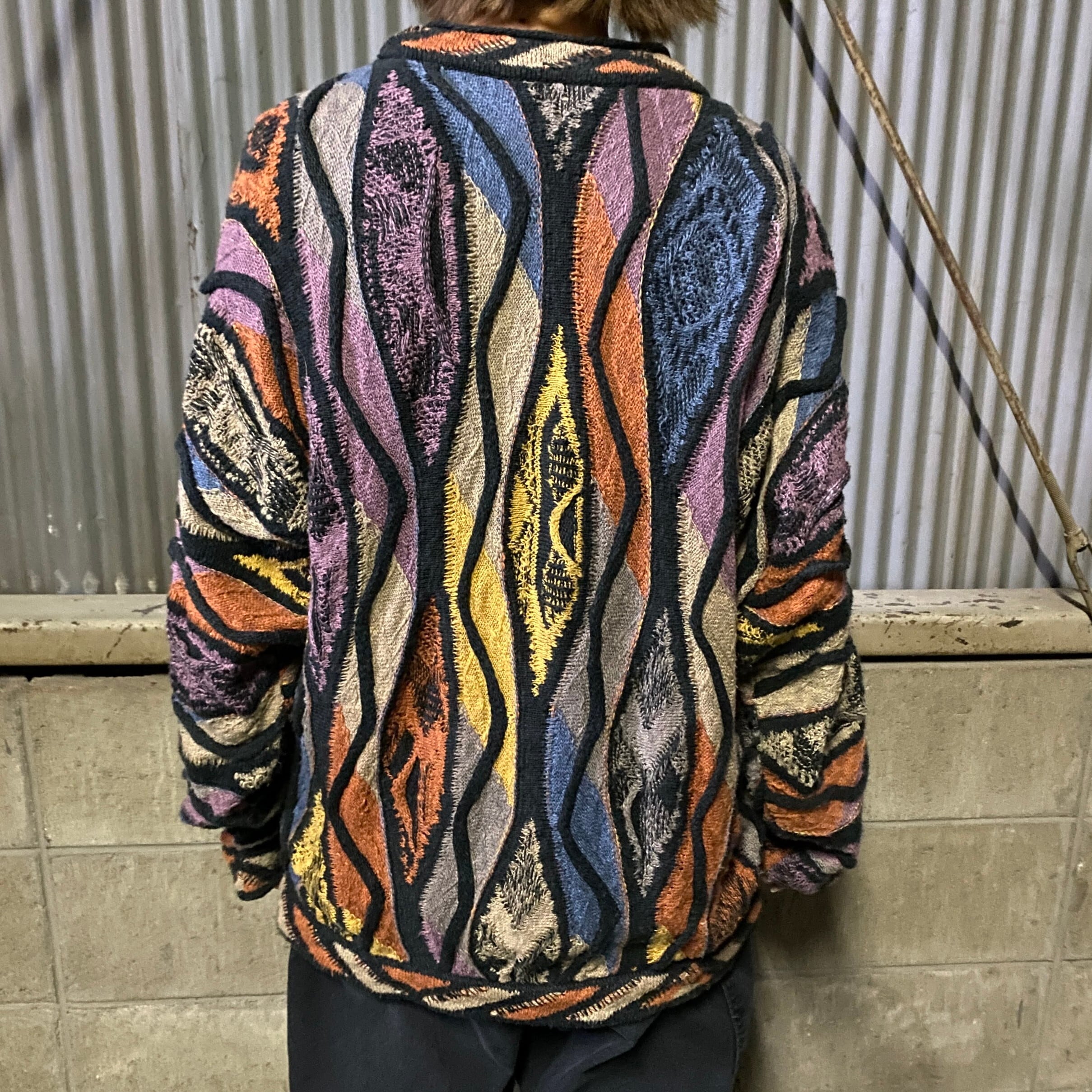 90年代 COOGI クージー CLASSIC 3Dニット セーター メンズM 古着 90s