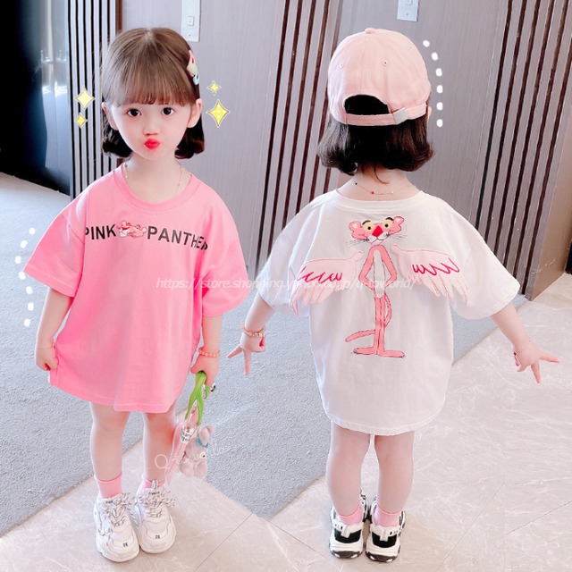 即納【9㎝-130㎝】ワンピース　キャラクター　ロングTシャツ　全2色　韓国版　女の子　韓国子供服　子供服