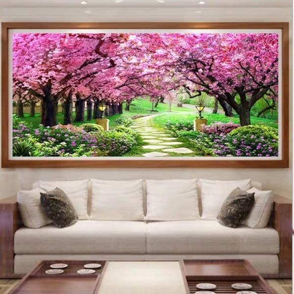 大型サイズ 上級者向け フル ダイヤモンドアート キット ビーズ刺繍 桜