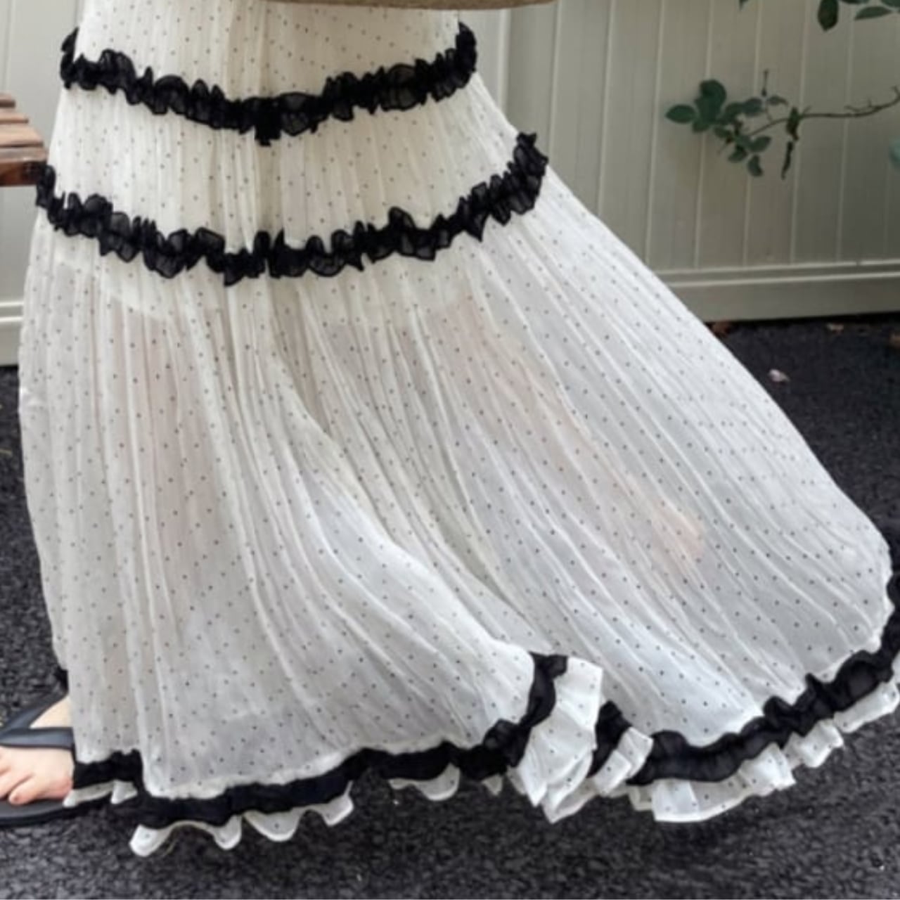 シアー ドット フリル スカート2color/3412805