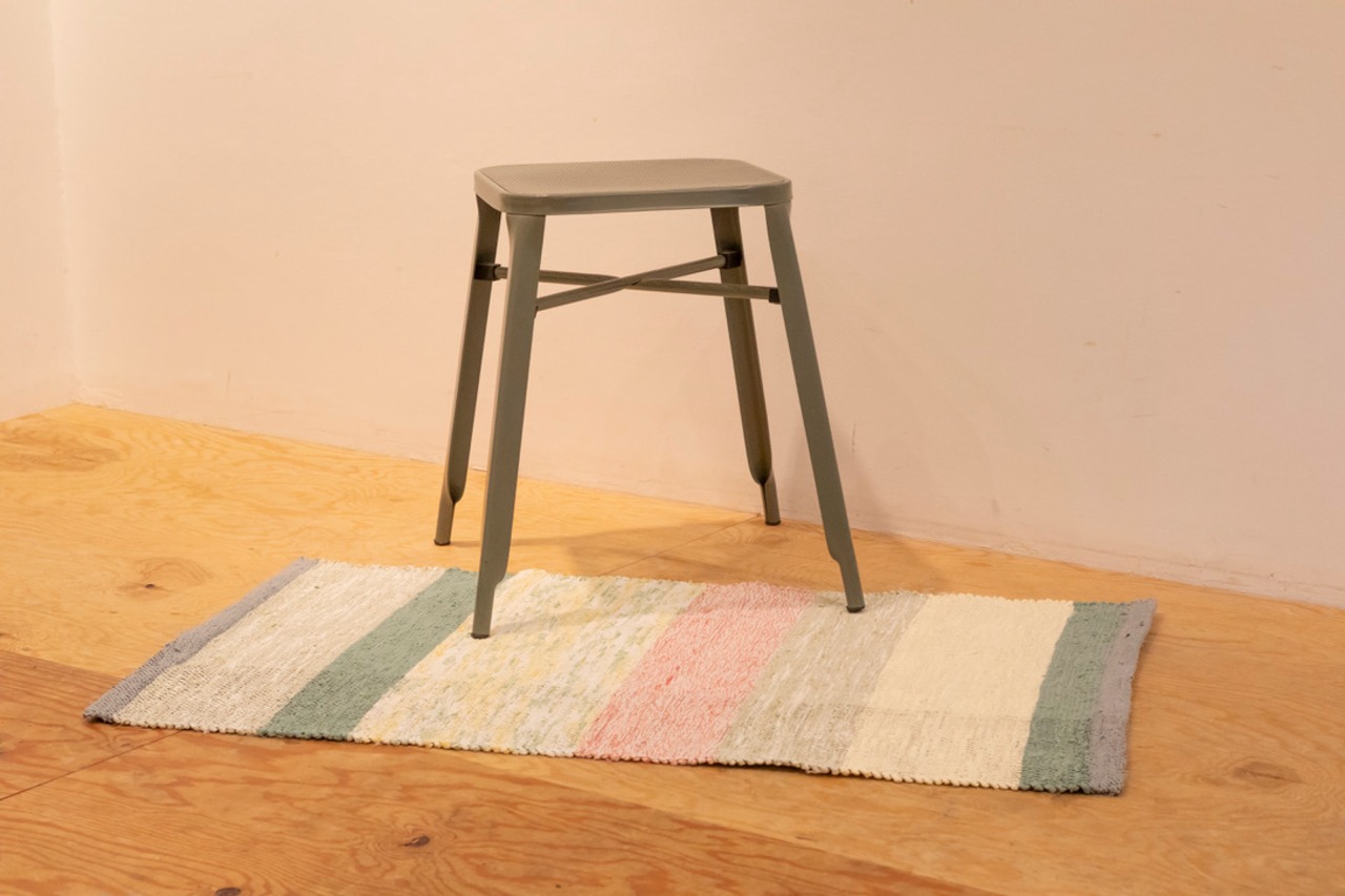 Aya Textile / TRASMATTOR(トラースマッタ)　手織りの裂き織りラグ  グリーン・レッド