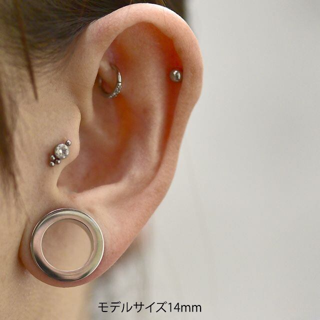 ボディピアス 0G 9mm スタンダード ハイポリッシュ フレッシュトンネル