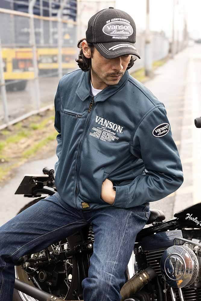 VSE26103S メッシュスウィングトップジャケット | vansonleathers