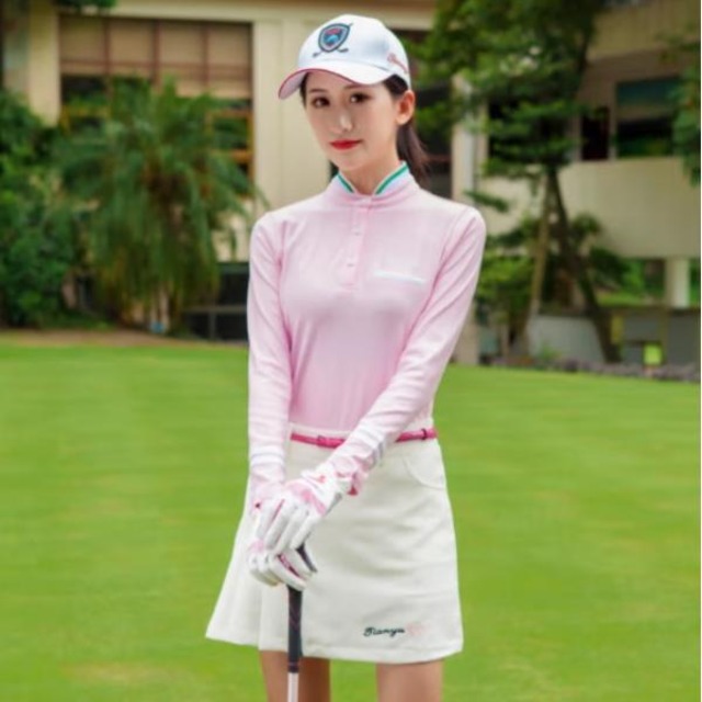 ゴルフウェア スポーツウェア シャツ レディース ガールズ ゴルフ スポーツ 秋冬 ポロシャツ 長袖 暖かい Tシャツ カジュアル スタンドカラー