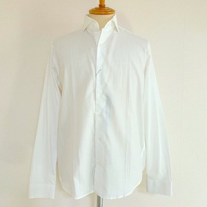 Turkish Cotton Semi-Wide Collar Shirts　White