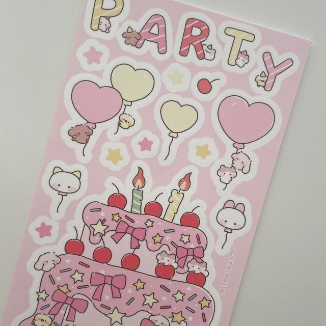 nyung nyung shop 〔sticker -お誕生日パーティー - 〕