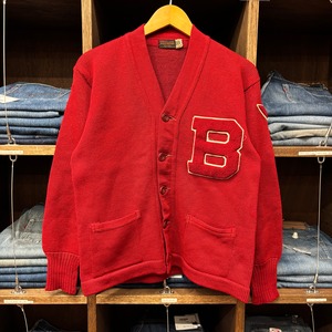 1940-50'S WILSON WOOL CARDIGAN RED SIZE 40