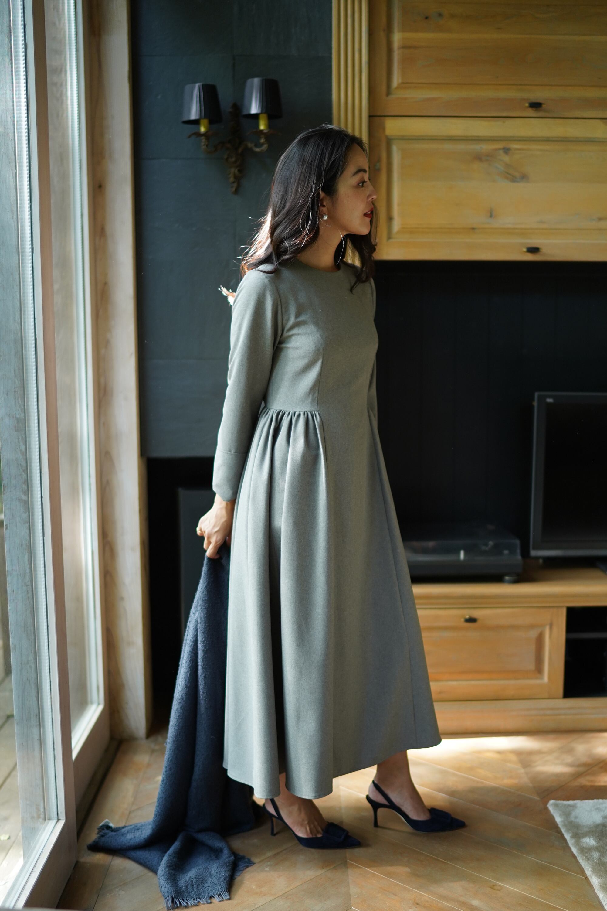 the9shop エブリデイドレス EVERYDAY DRESS Iong EVERYDAY DRESS mature ネイビー | THE9SHOP