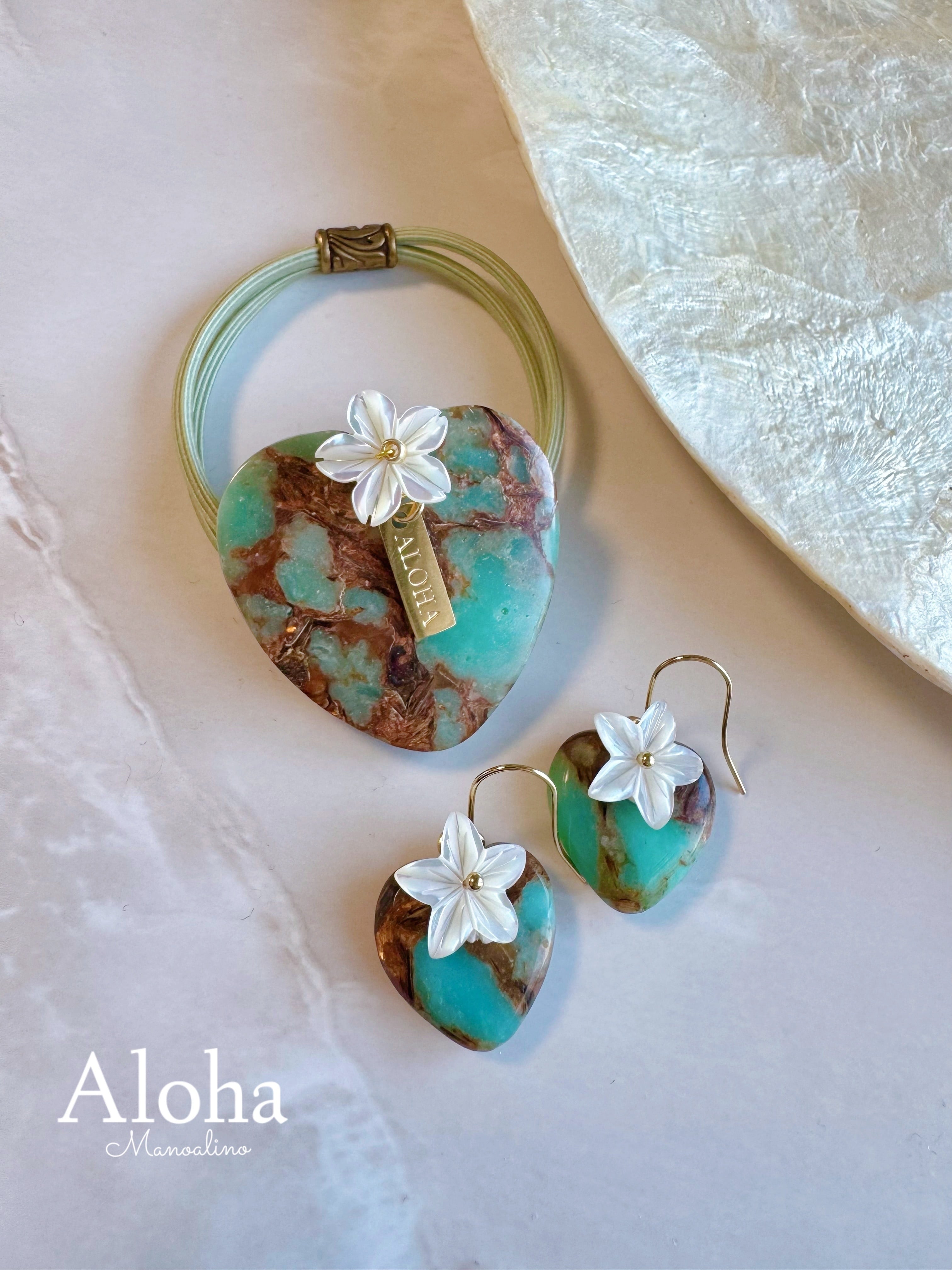 【Set】Aqua Terra Jasper×Plumeria(アクアテラジャスパー×プルメリアヘアゴム)