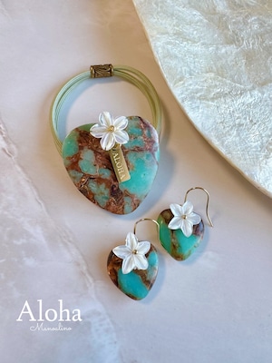 【Set】Aqua Terra Jasper×Plumeria(アクアテラジャスパー×プルメリアヘアゴム)