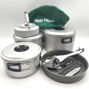 Field village(フィールドヴィレッジ)・アルミクッキングセット・アルミクッカー・アウトドア・キャンプ用品・No.260415-02・梱包サイズ80