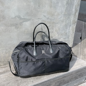 【With me】Nylon boston bag blk×silver