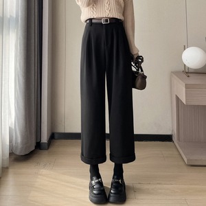 ハイウエストストレートクロップドパンツ W01048