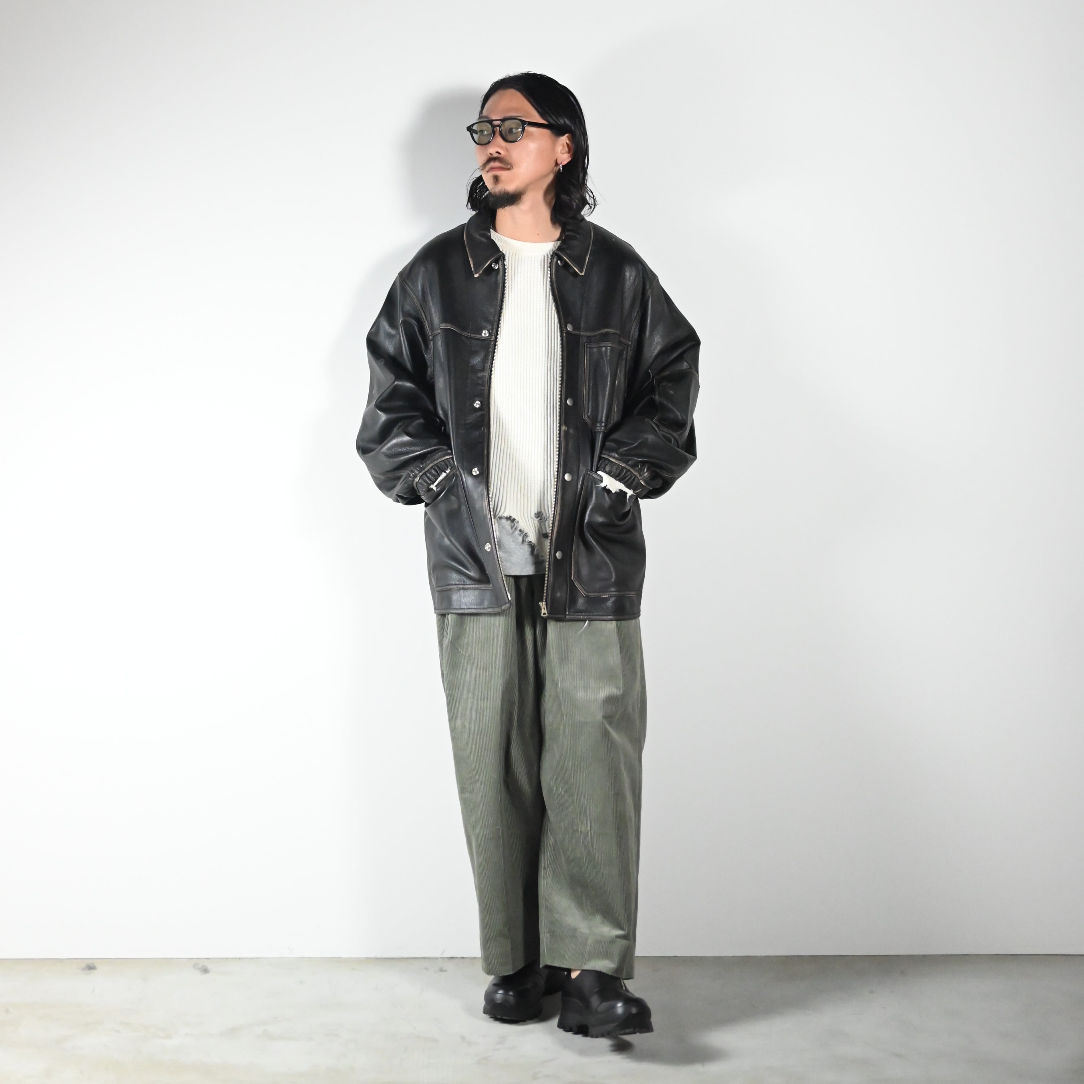 barbell object leather coverall サイズ2 barbell object(バーベルオブジェクト)leather coverallコーディネート