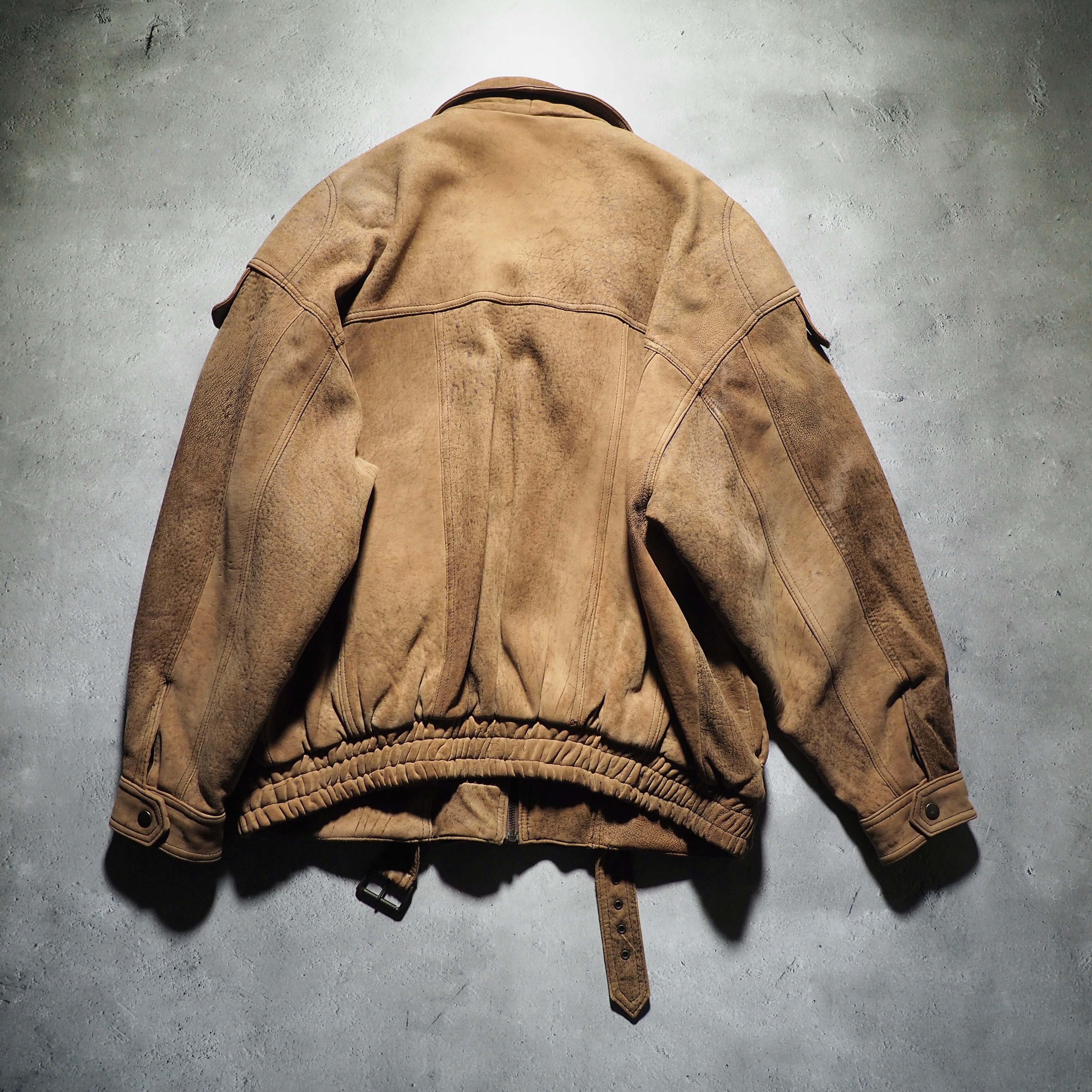 " 変形 - Deformation " vintage loose leather jacket