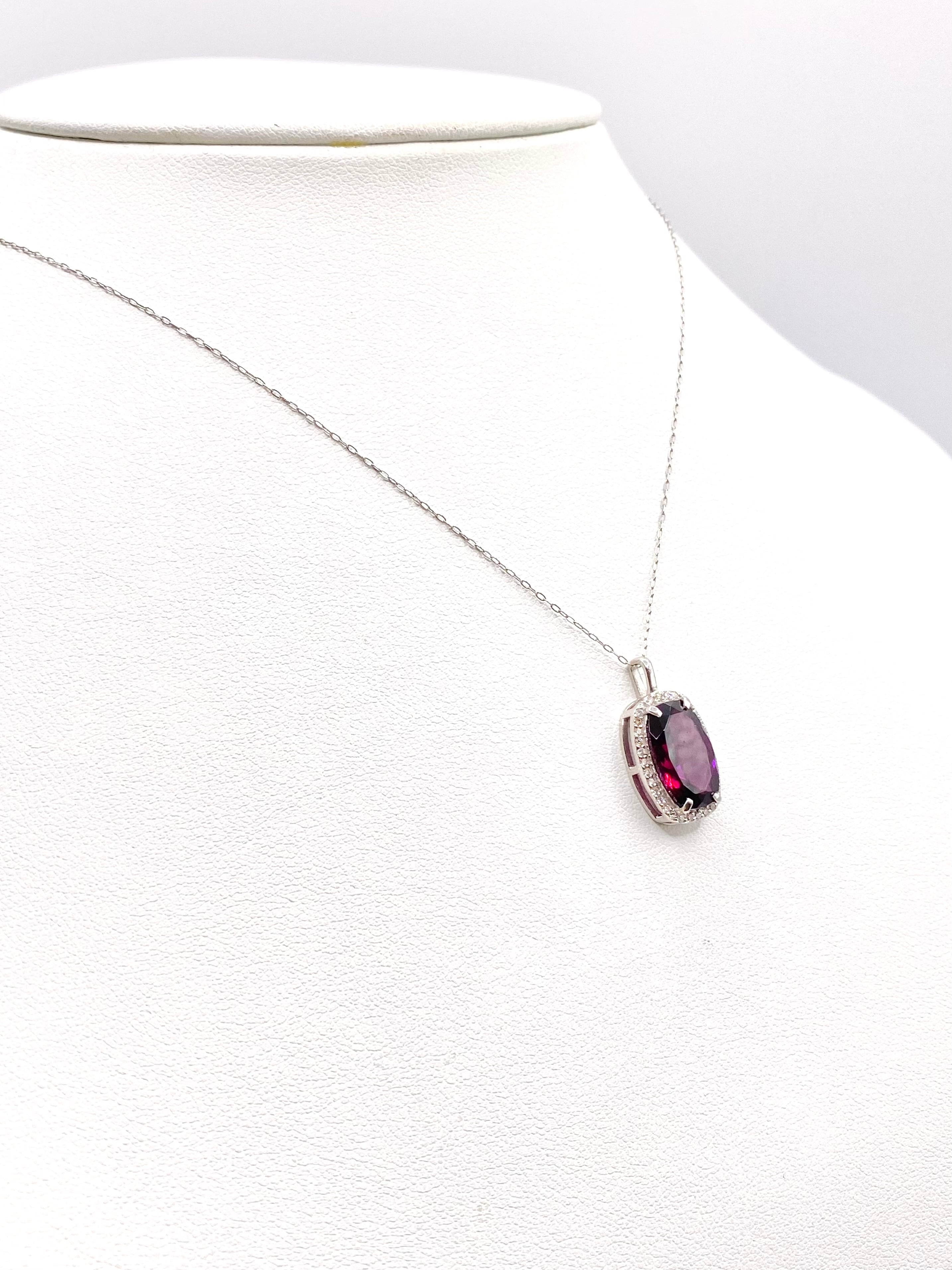 ロードライトガーネット 4.888ct / ダイヤモンド 計0.17ct Pt900/850