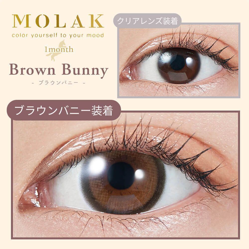 モラク 1ヶ月 【ブラウンバニー】カラコン マンスリー 1箱2枚 14.2mm
