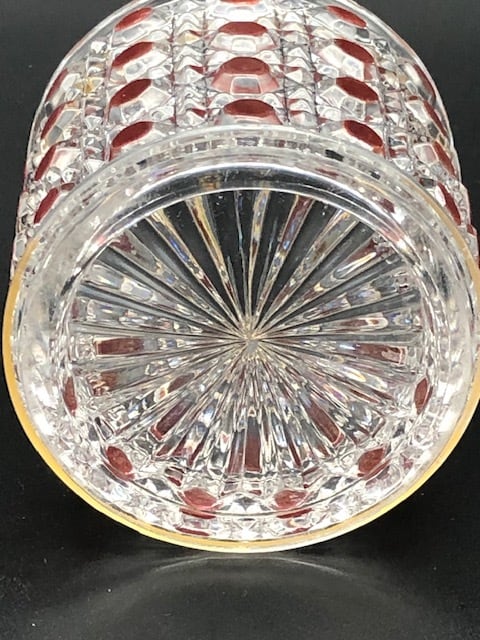 オールド・バカラ (BACCARAT) 19世紀 ディアマン・ピエーリー 赤色装飾