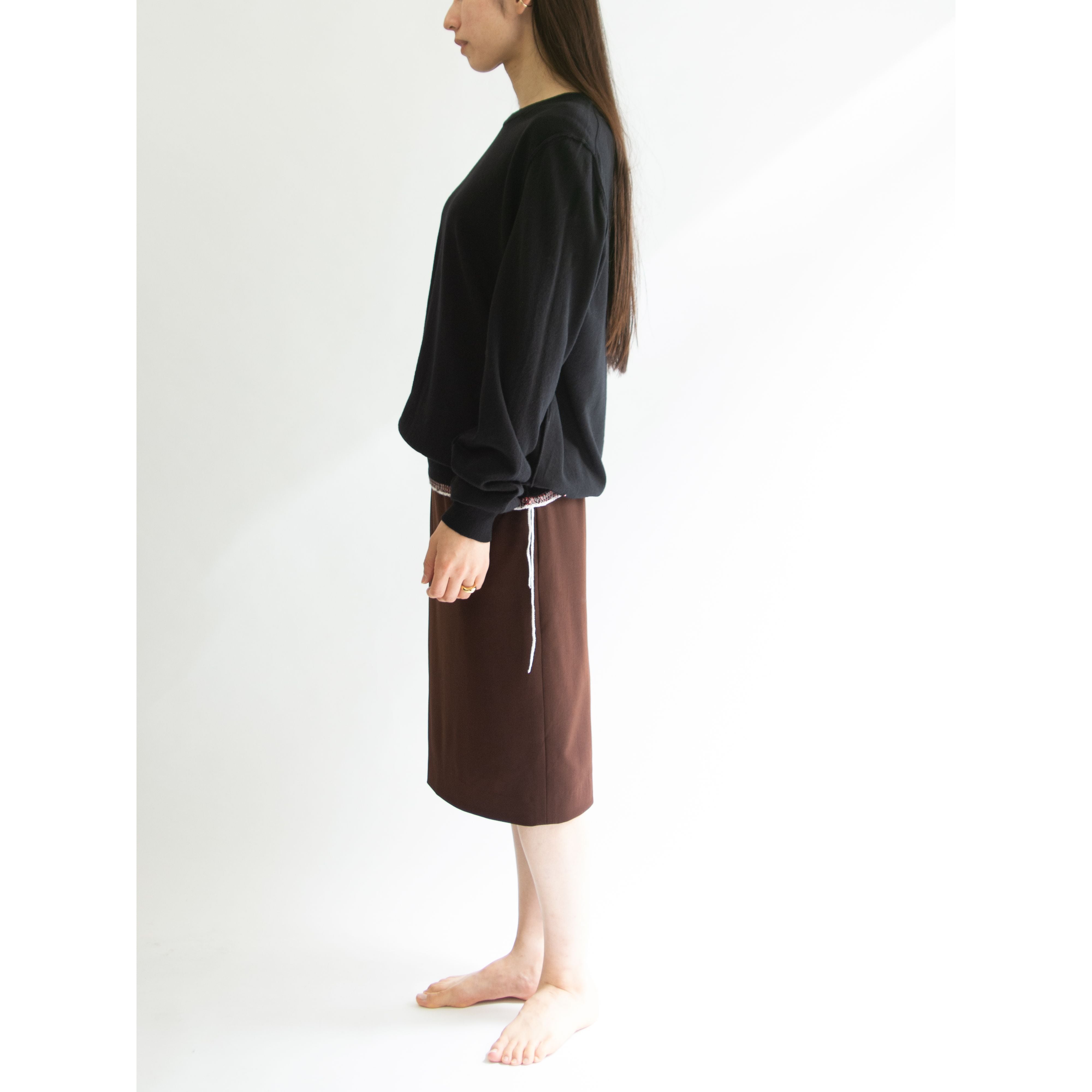 HERMES by Jean Paul Gaultier】Made in France Stretch Wool Skirt