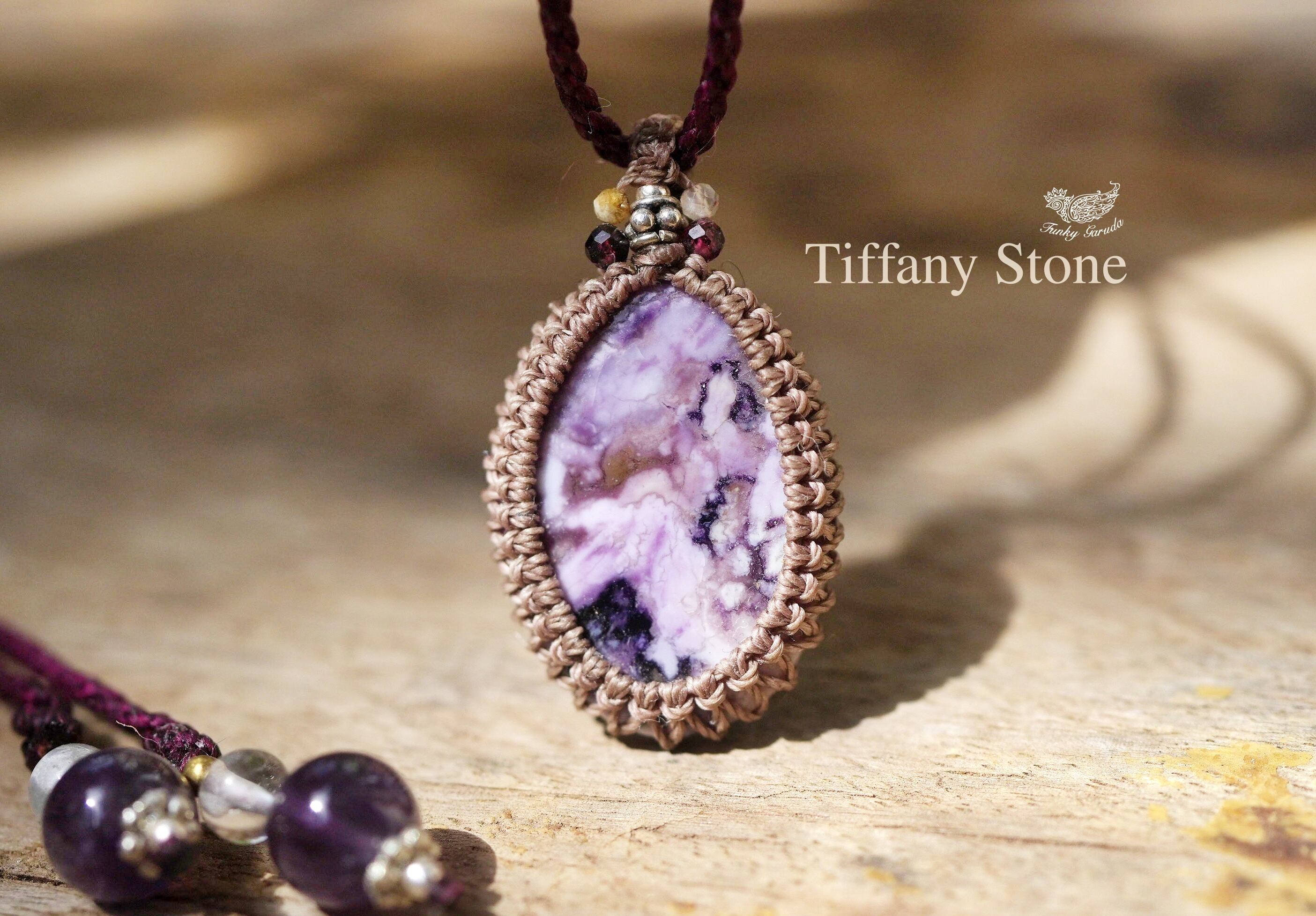 絵の具★ティファニーストーン マクラメネックレス1926