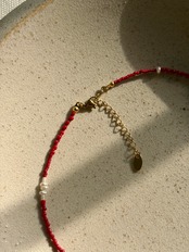 Red – coral × Beads Necklace［BZN41］