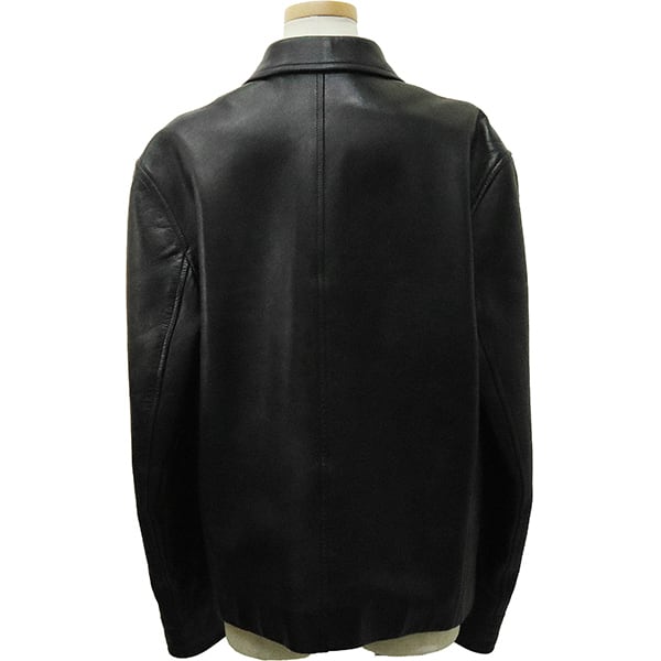 Used GUCCI グッチ レザージャケット 羊革 ラムスキン 46 ブラック 黒