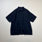 Brooks Brothers リネン 半袖シャツ ブルックス・ブラザーズ ネイビー L 古着
