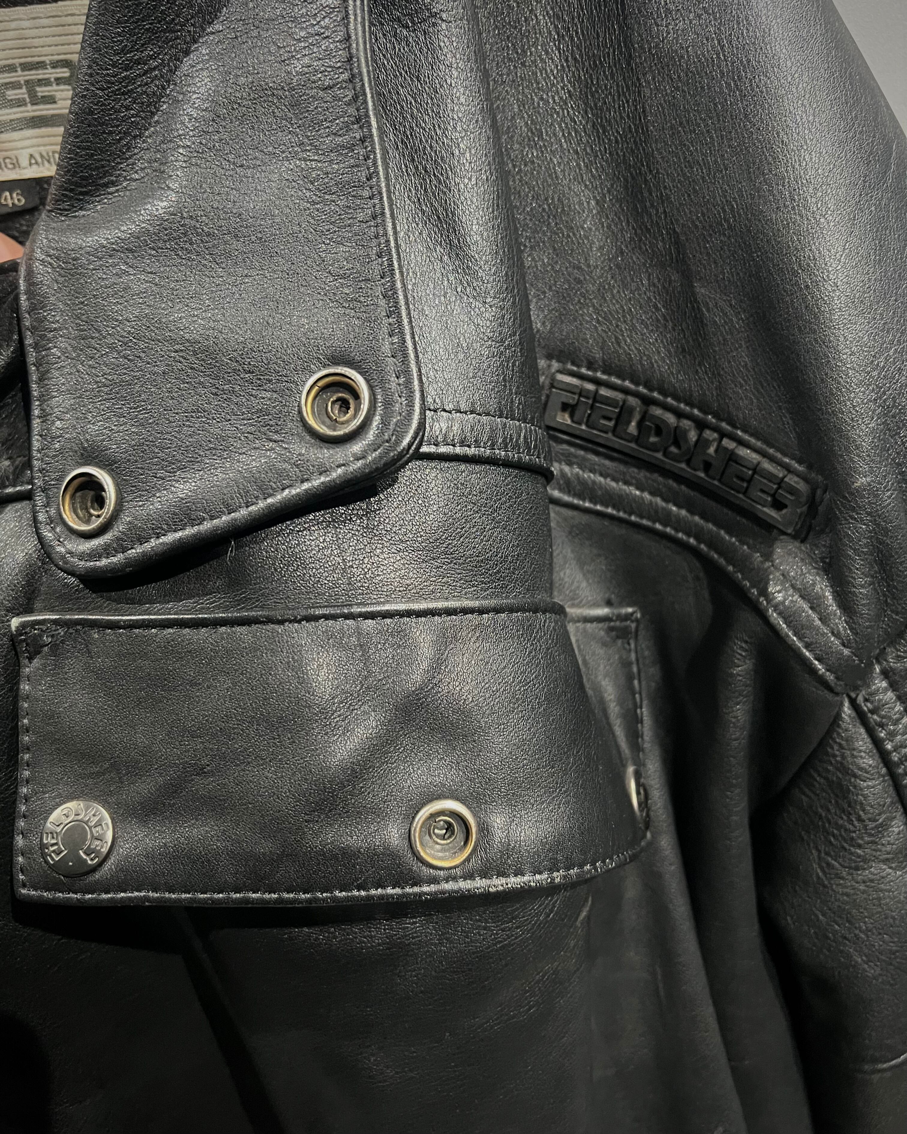 X VINTAGE】Asymmetric Zip Design Vintage Leather Jacket | Caka