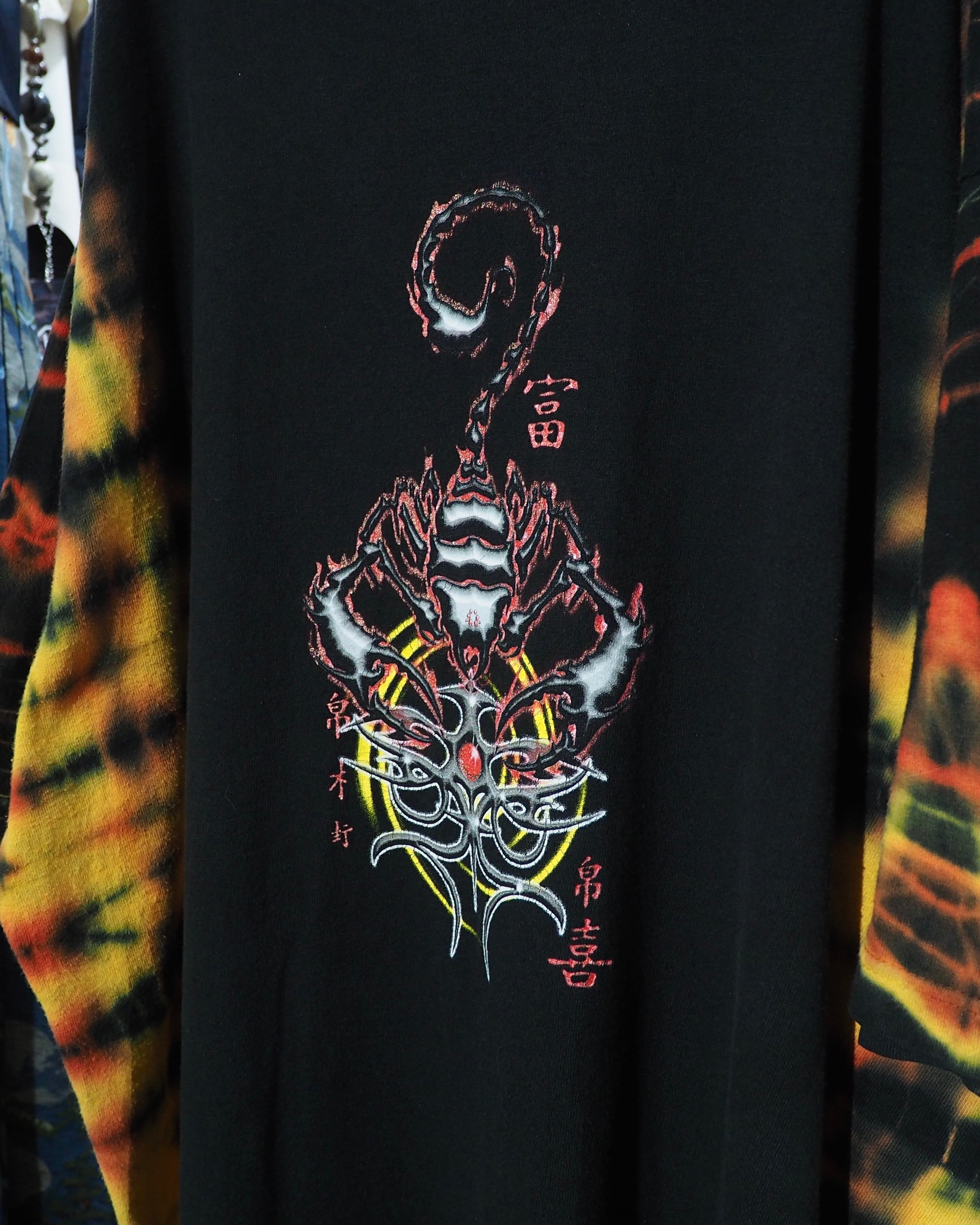 ” 毒蠍 ” Graphic printed × Fire Tie-Dye Over silhouette Special Tee