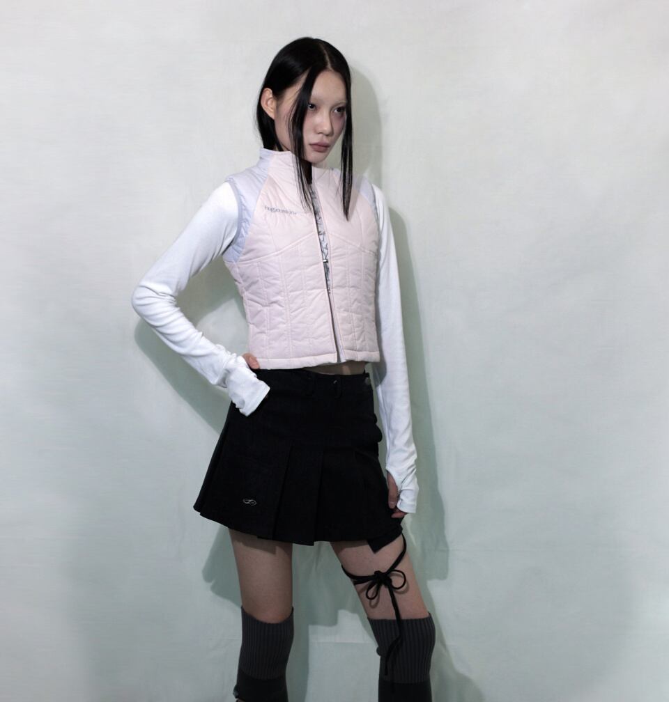 hugyourskin Patch varsity jacket ハグユアスキン hug your skin] puffer jacket (gray) 正規品 韓国ブランド 韓国