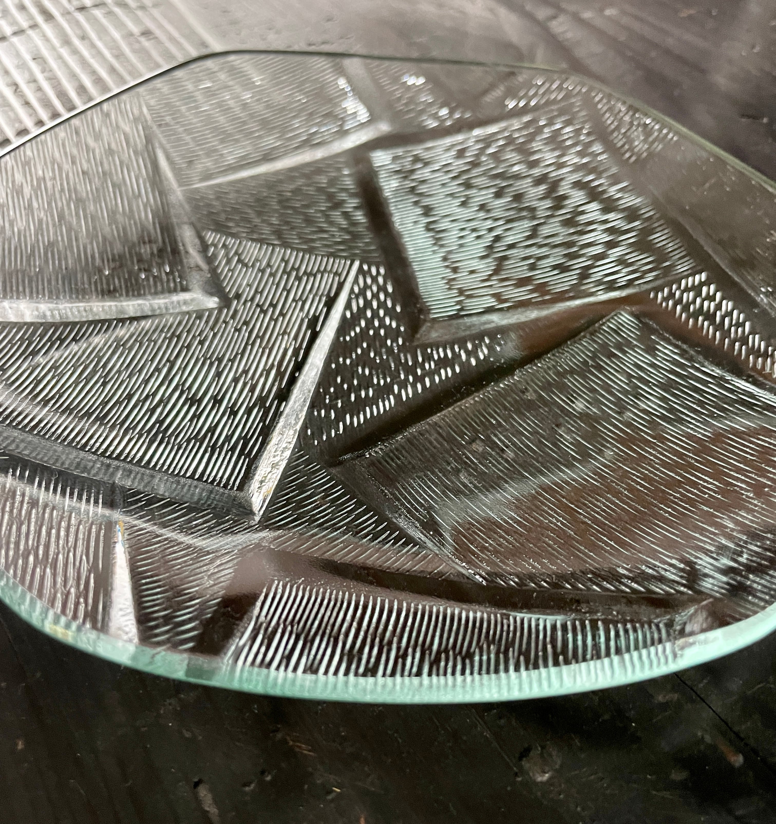昭和型ガラス「カルタ」4mm厚 六角丸皿 大（Φ180mm） | 旭屋ガラス店