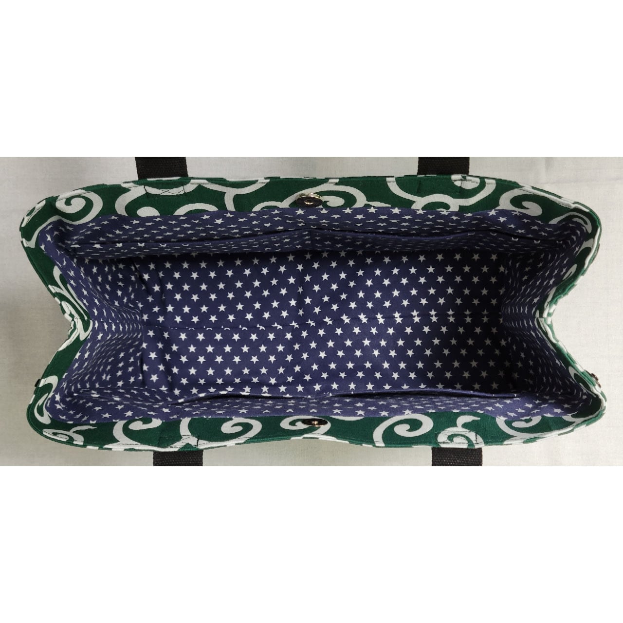 和柄 唐草模様 しっかりしたトートバッグ ハンドバッグ 約7.9L