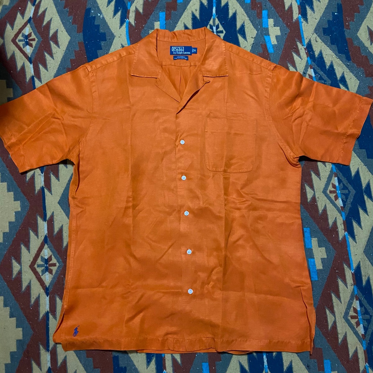 Polo Ralph Lauren Open Color Shirt Caldwell silk×linen “Orange” | Big ...