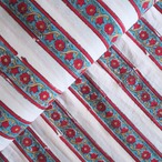 ブロックプリント生地【50cm単位】インド綿  ストライプ柄 赤×ブルー×白 #59634-WT2