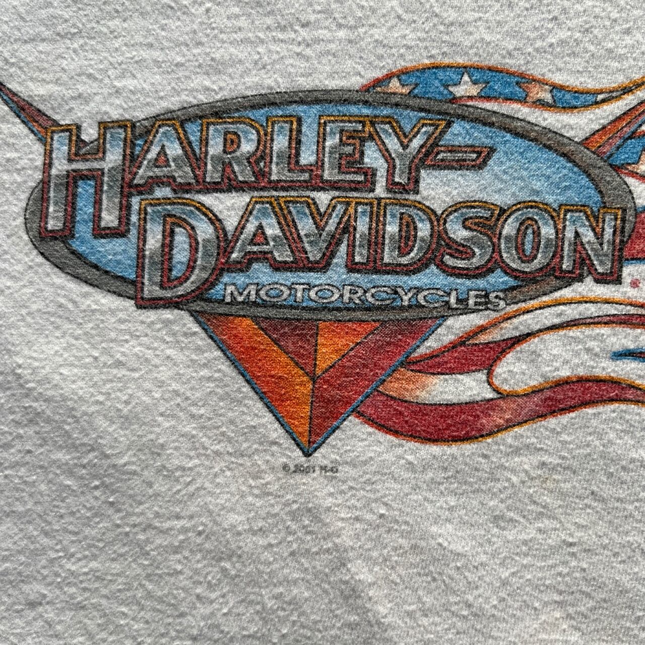 Harley Davidson 2001 USA Flag Flame L/S Tee | Vintage High Line