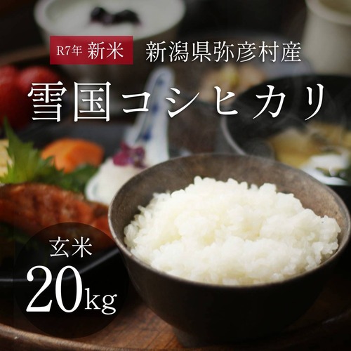 【R7年度】農家直送 新潟県弥彦村産 雪国コシヒカリ 玄米20kg 贈り物に◎ ご家庭用に◎