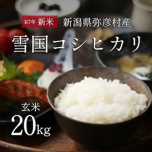 【R7年度】農家直送 新潟県弥彦村産 雪国コシヒカリ 玄米20kg 贈り物に◎ ご家庭用に◎