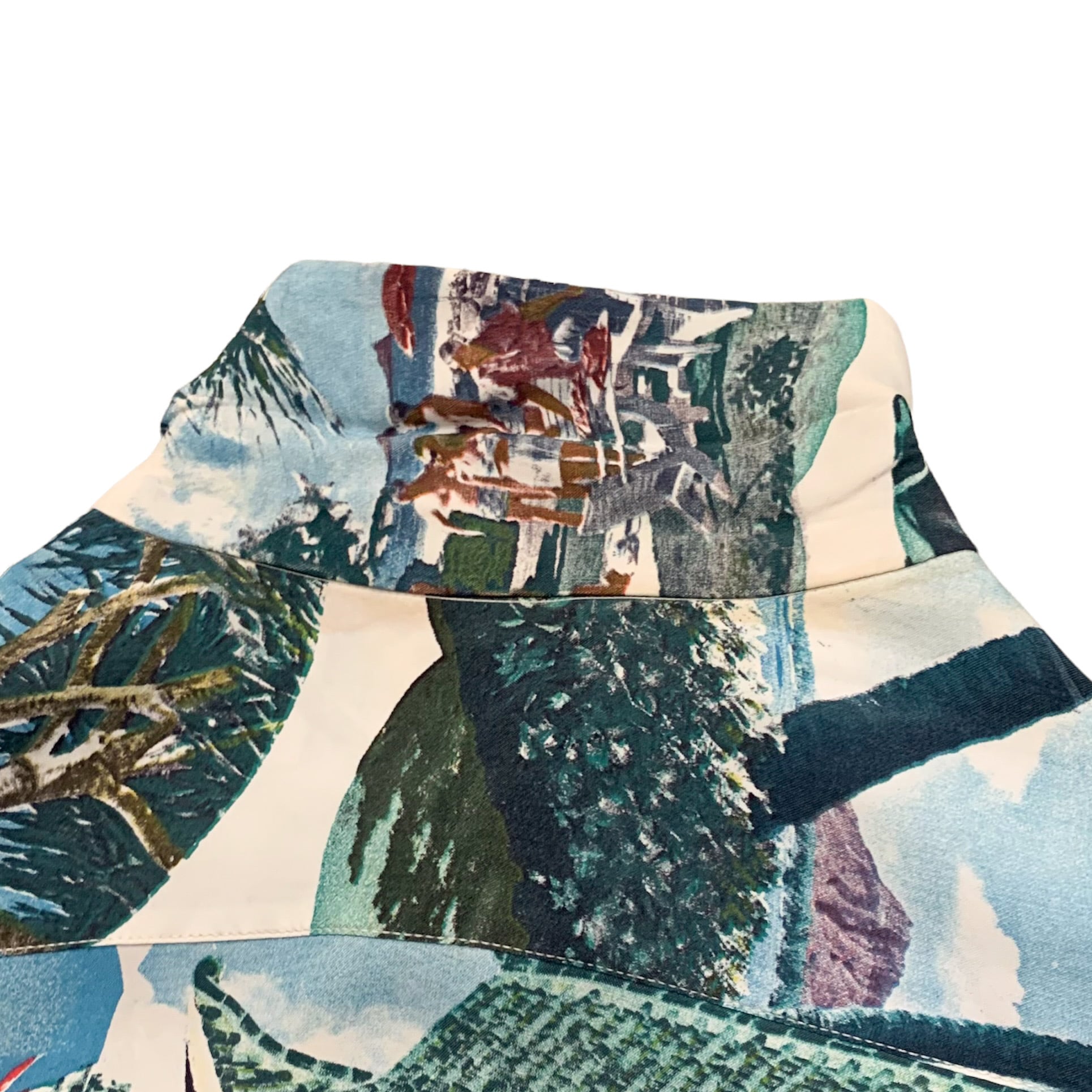 40〜50's TOWNCRAFT MAIDEN Picture Print Hawaiian Shirt L 40〜50's TOWNCRAFT MAIDEN Picture Print Hawaiian Shirt L