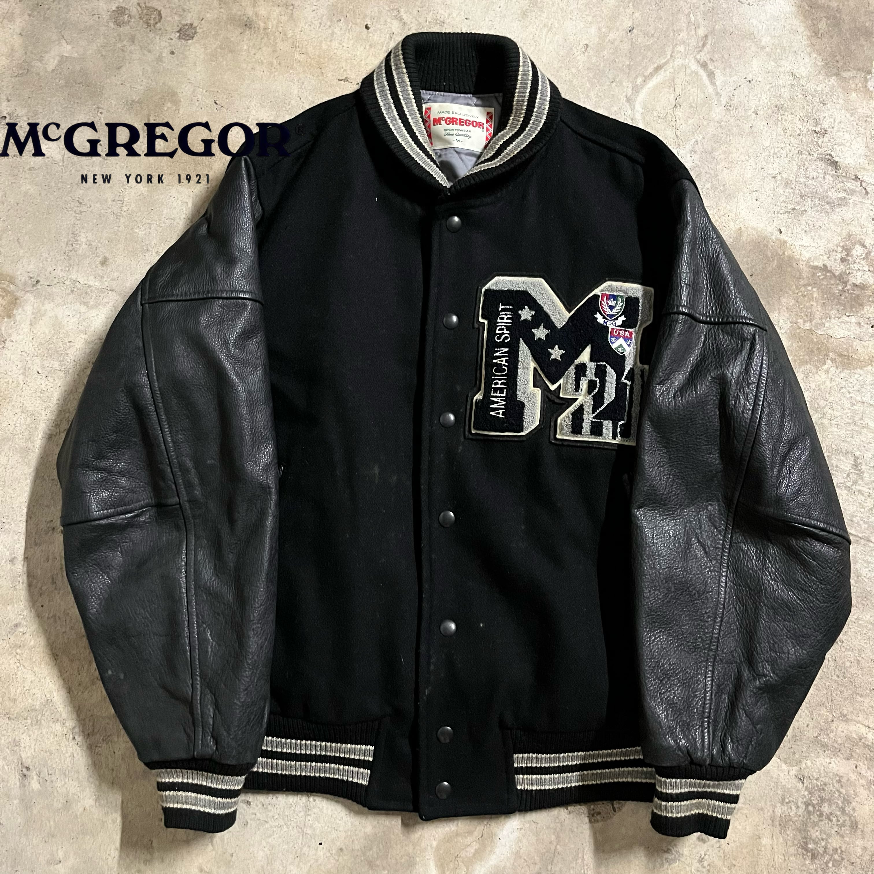 〖McGREGOR〗90’s wappen design wool×leather stadium jumper/マックレガー 90年代 ワッペン  デザイン ウール×レザー スタジャン/msize/#0516/osaka | 〚ETON_VINTAGE〛 powered by BASE