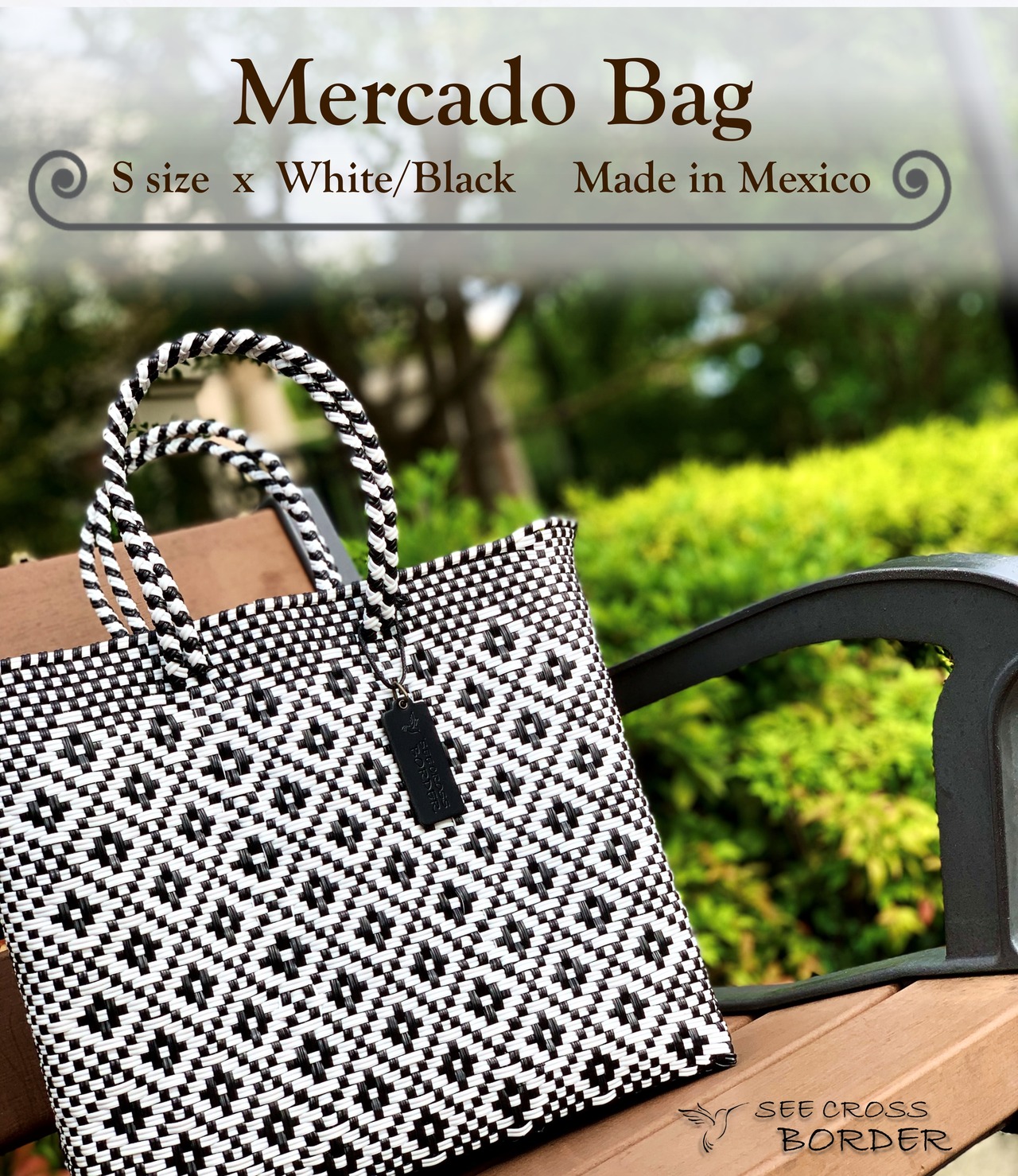 S Mercado Bag (Normal handle) White/Black