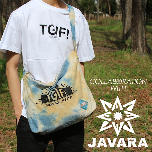 【再入荷】JAVARA×TGIF!コラボ　キャンバスロゴプリントタイダイ染めショルダーバッグ 2023限定