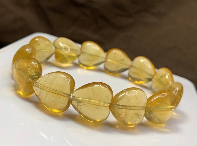 ハート ゴールデンフローライトブレスレット