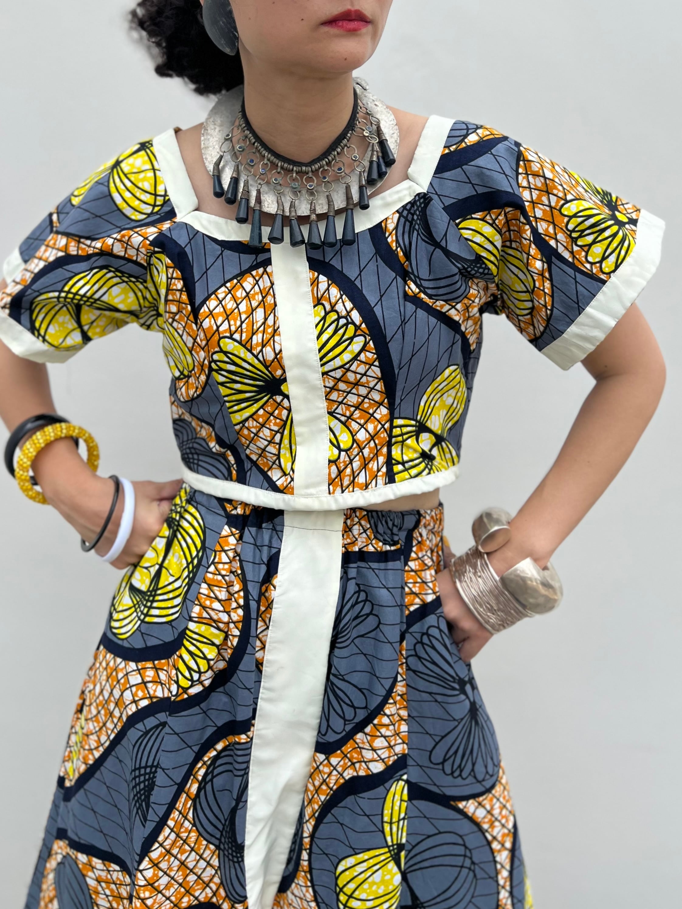 Vintage african batik cotton set up ( ヴィンテージ アフリカン