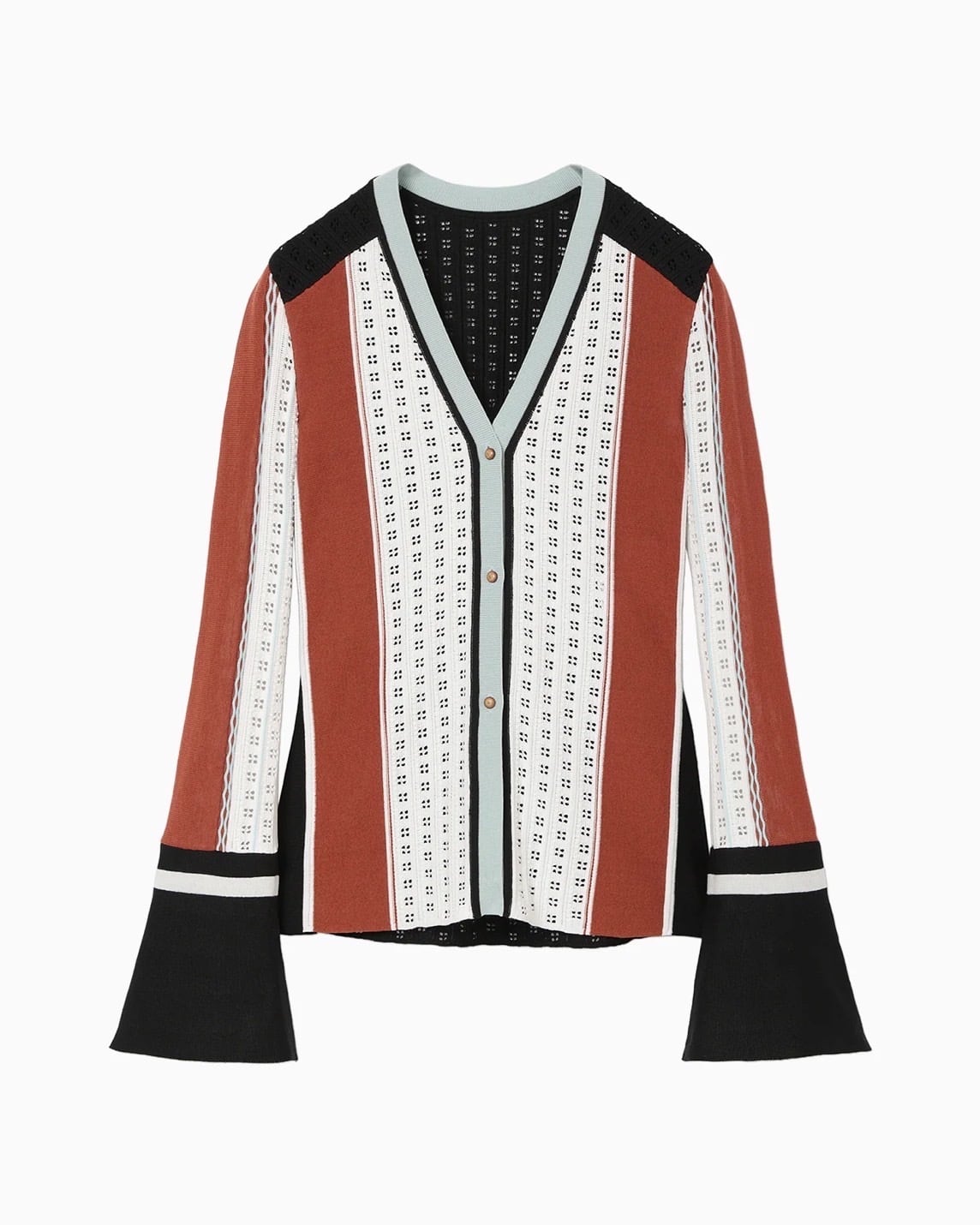 【美品】Mame Kurogouchi ジオメトリックニットカーディガン Mame Kurogouchi】 Geometric Pattern Knitted Cardigan
