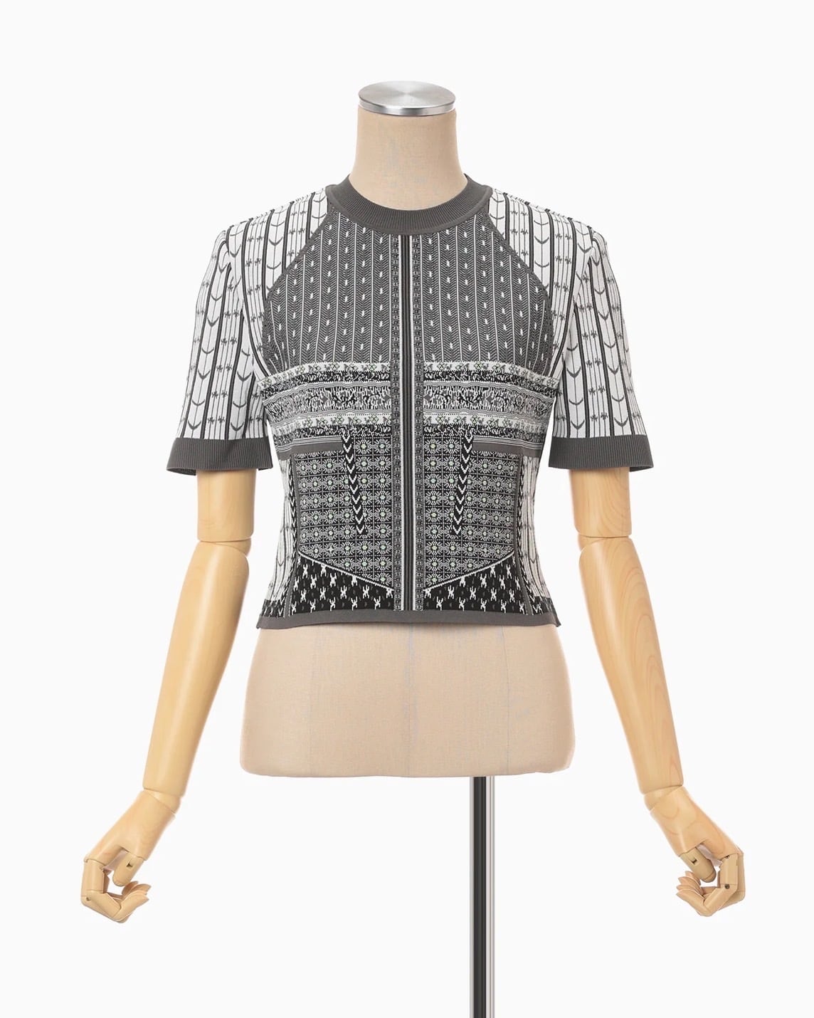 Geometric Pattern Knitted Top