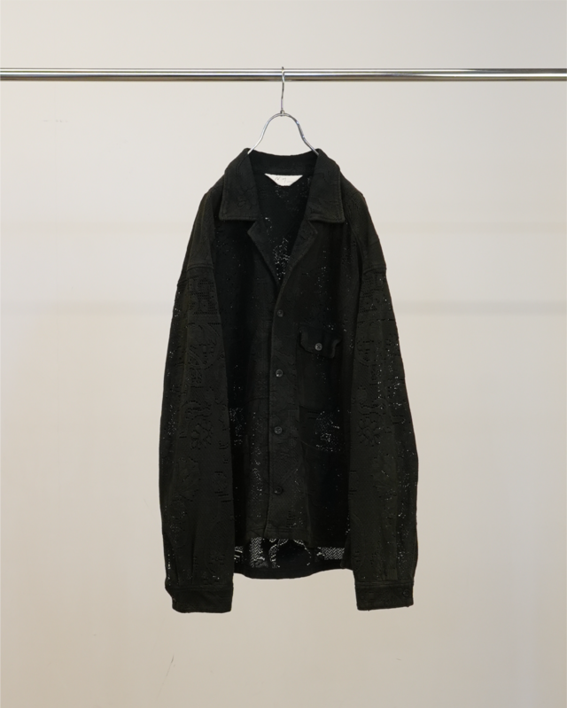 ANCELLM / AGING LACE WORK SHIRT (BLACK)
