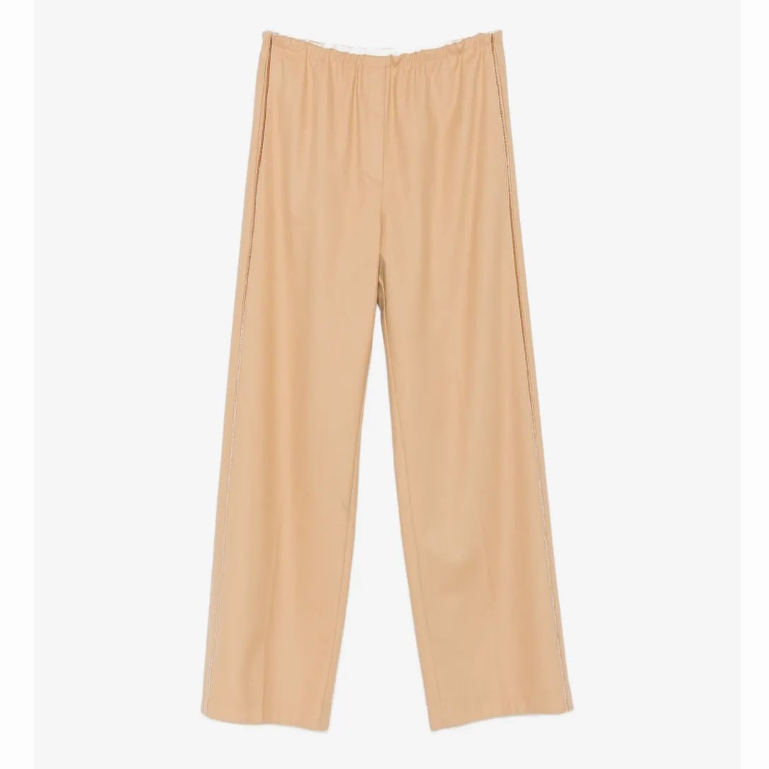 forte_forte WOOL LINE PANTS BEIGE