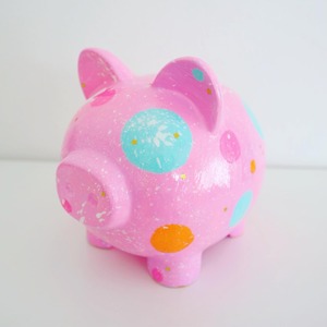 【カラフルサークル】お金コイコイ貯金ブタさん