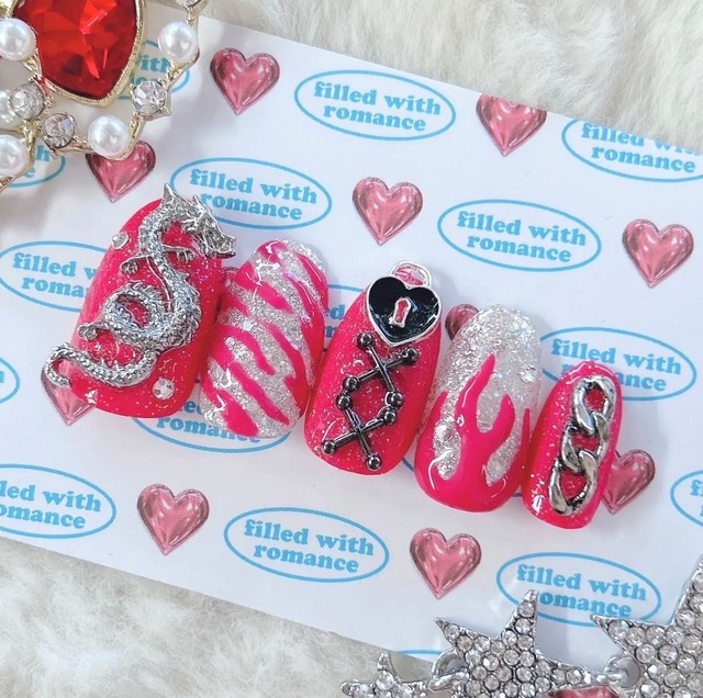 【送料無料】ネイルチップNo.22♡ネイル/韓国/アート/パーツ/カラフル/POP