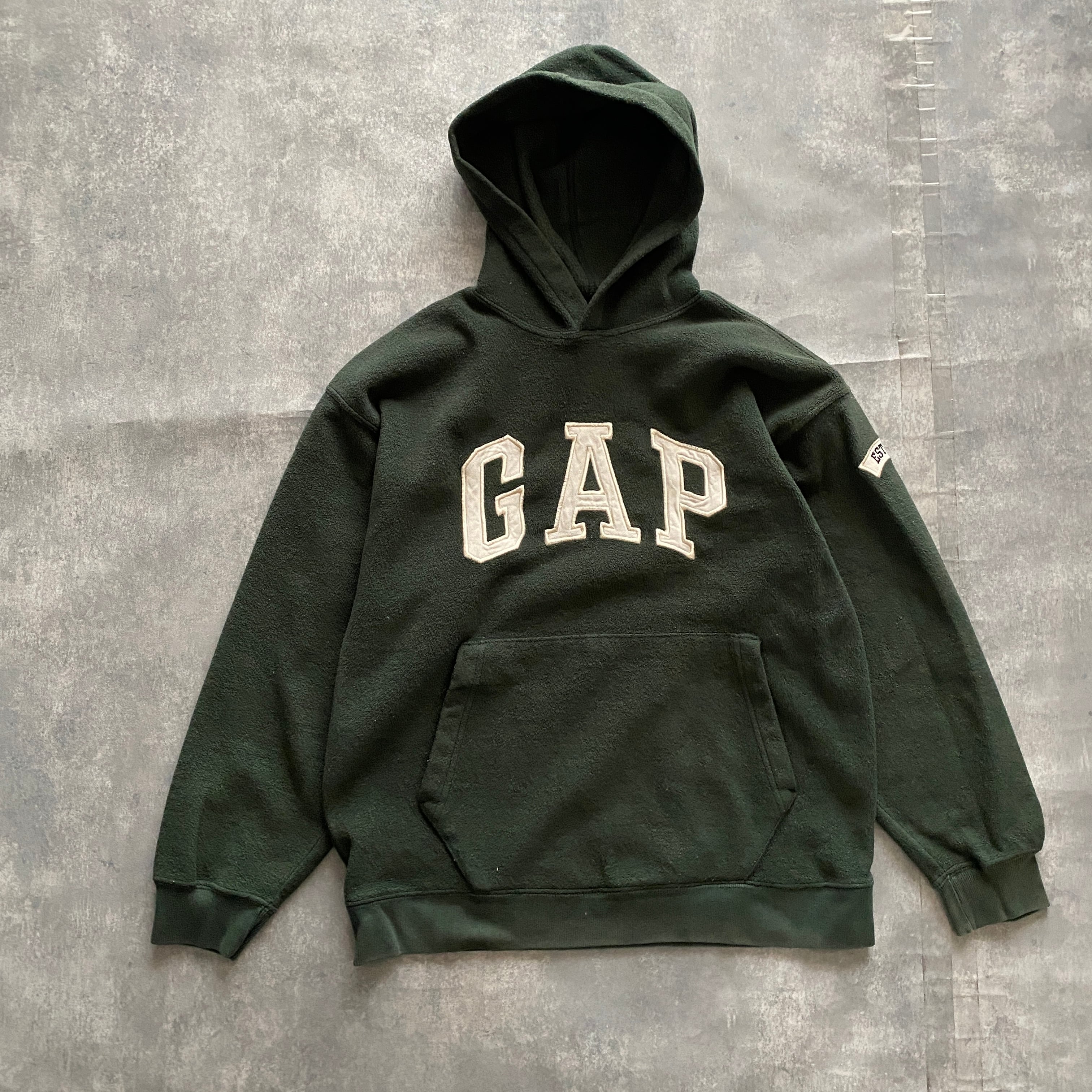 90's GAP オールドギャップ ワッペン アーチロゴ グリーン フリース